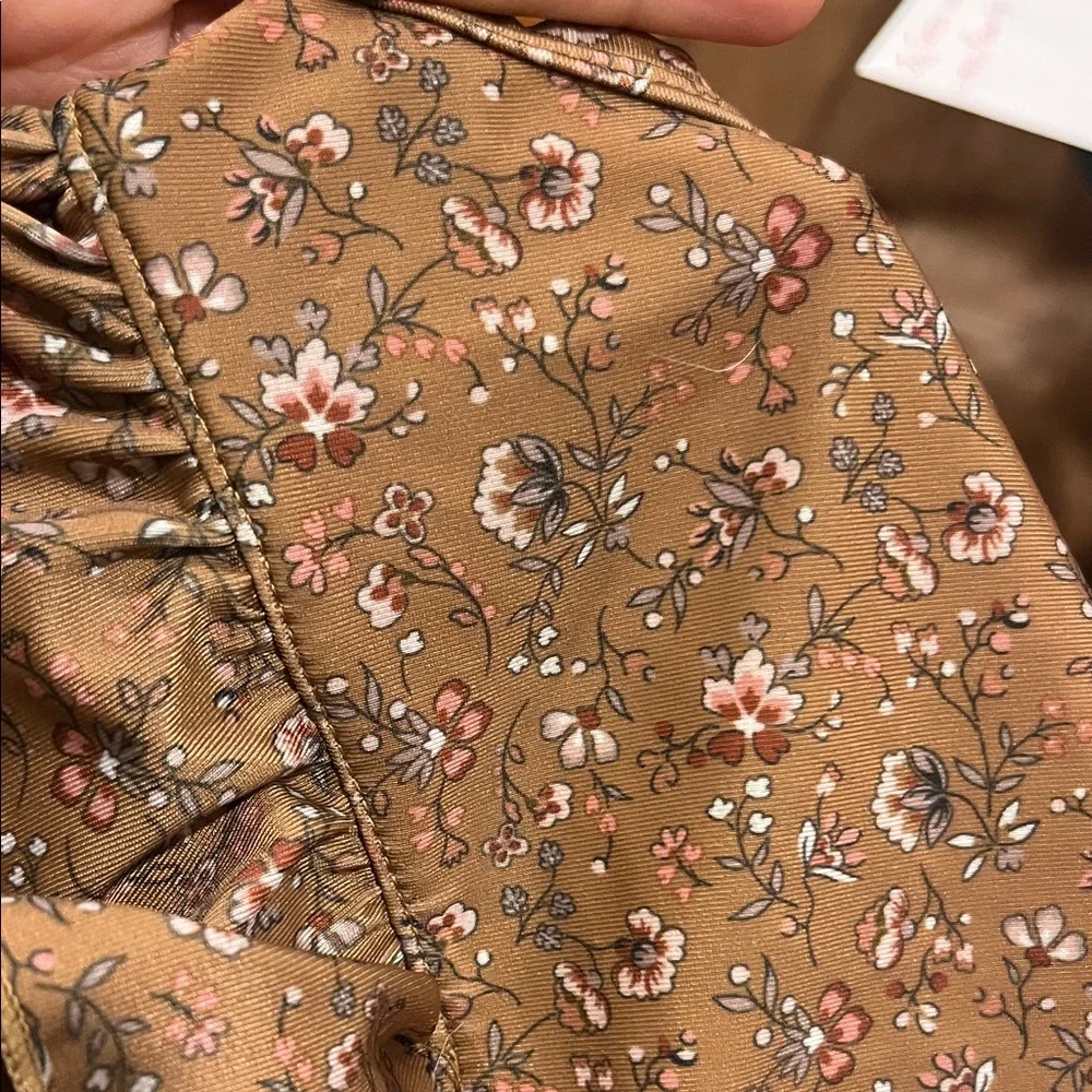 Jamie Kay Floral Ruffle Brown Rash Guard - Picture 4 of 4